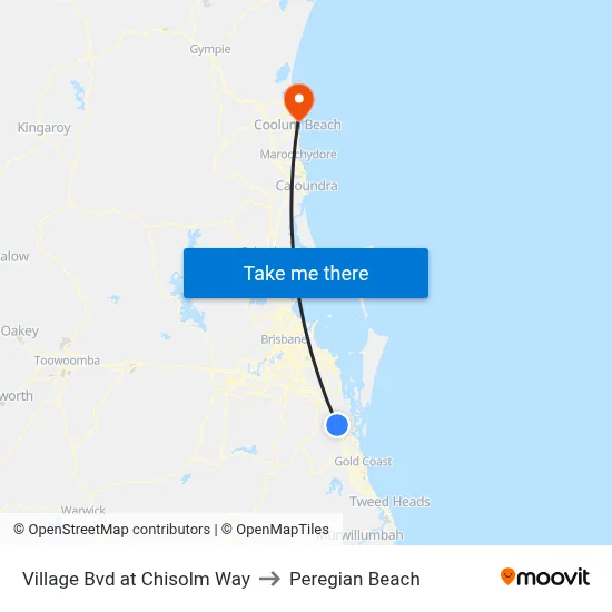 Village Bvd at Chisolm Way to Peregian Beach map
