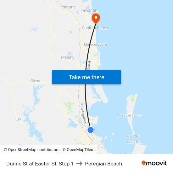 Dunne St at Easter St, Stop 1 to Peregian Beach map