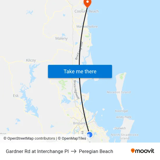 Gardner Rd at Interchange Pl to Peregian Beach map