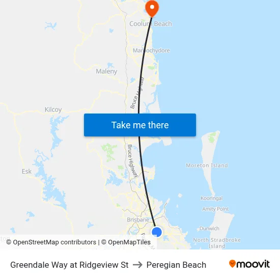 Greendale Way at Ridgeview St to Peregian Beach map