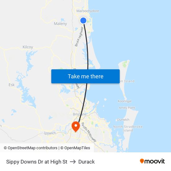 Sippy Downs Dr at High St to Durack map