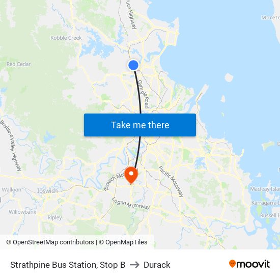 Strathpine Bus Station, Stop B to Durack map