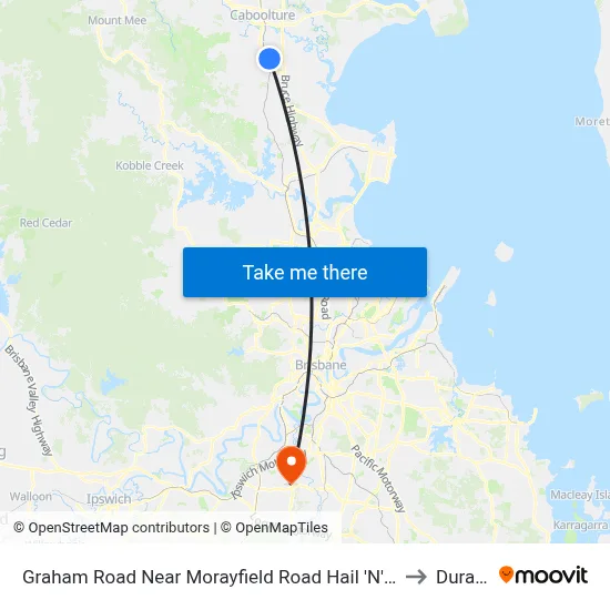 Graham Road Near Morayfield Road Hail 'N' Ride to Durack map