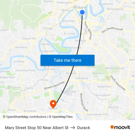 Mary Street Stop 50 Near Albert St to Durack map