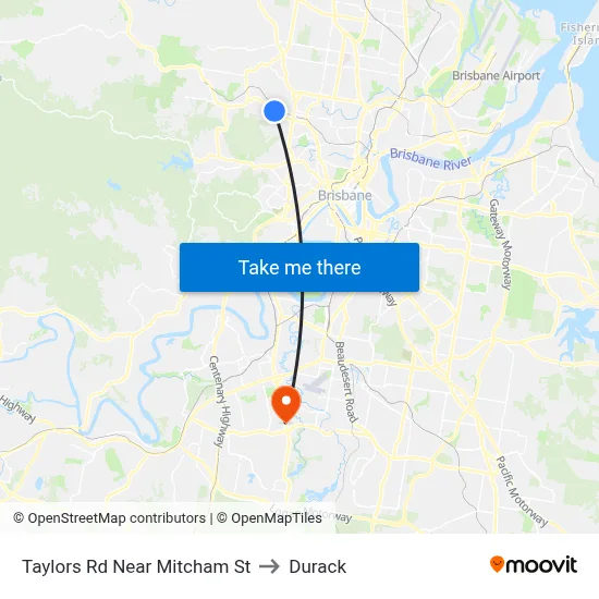 Taylors Rd Near Mitcham St to Durack map