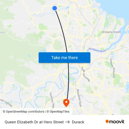 Queen Elizabeth Dr at Hero Street to Durack map