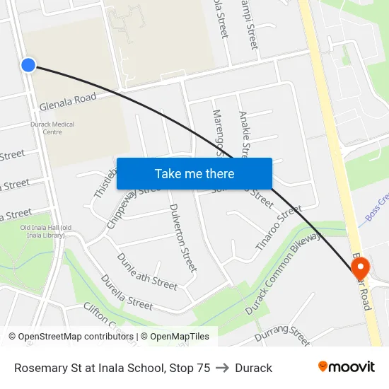 Rosemary St at Inala School, Stop 75 to Durack map