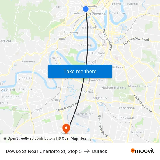 Dowse St Near Charlotte St, Stop 5 to Durack map