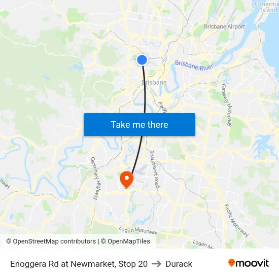 Enoggera Rd at Newmarket, Stop 20 to Durack map