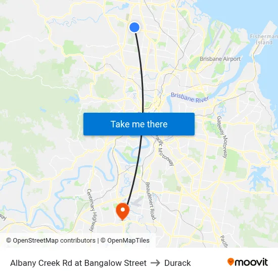 Albany Creek Rd at Bangalow Street to Durack map