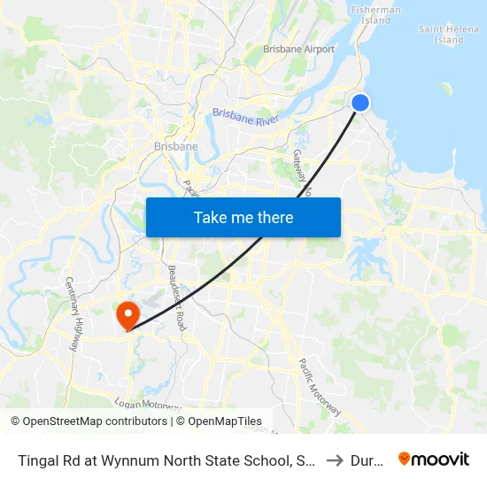 Tingal Rd at Wynnum North State School, Stop 10/5 to Durack map