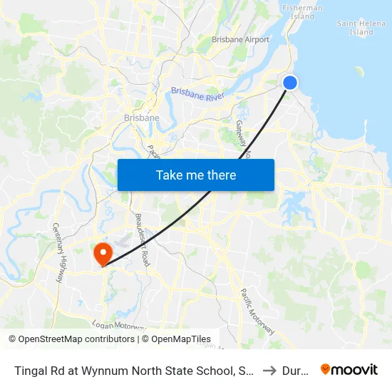Tingal Rd at Wynnum North State School, Stop 10/5 to Durack map