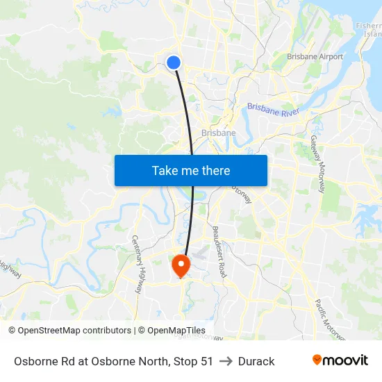 Osborne Rd at Osborne North, Stop 51 to Durack map