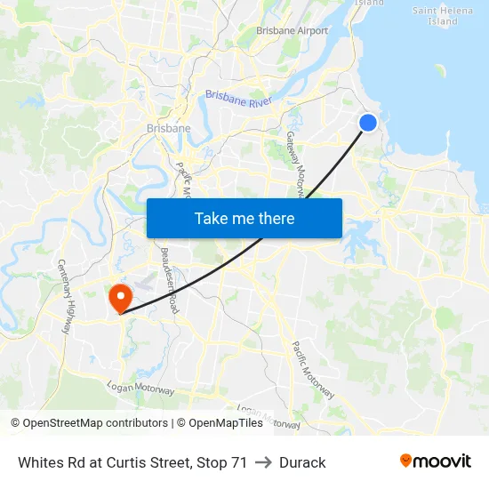Whites Rd at Curtis Street, Stop 71 to Durack map