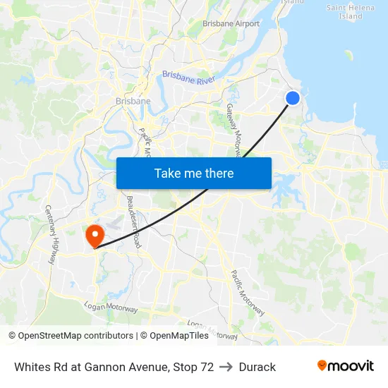 Whites Rd at Gannon Avenue, Stop 72 to Durack map