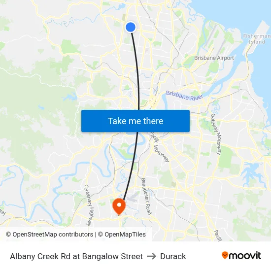 Albany Creek Rd at Bangalow Street to Durack map