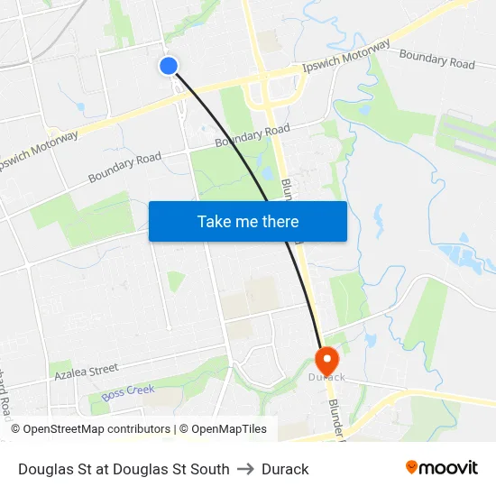 Douglas St at Douglas St South to Durack map