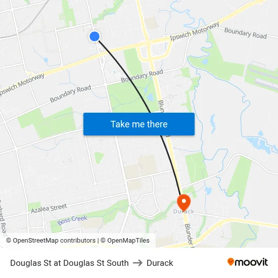 Douglas St at Douglas St South to Durack map