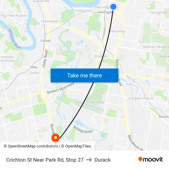 Crichton St Near Park Rd, Stop 27 to Durack map