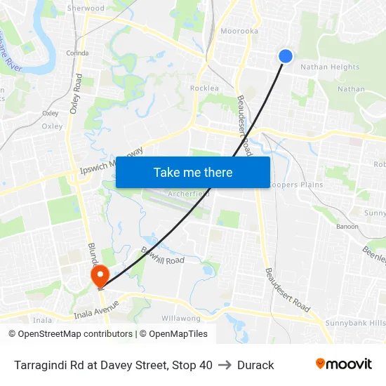 Tarragindi Rd at Davey Street, Stop 40 to Durack map