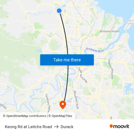 Keong Rd at Leitchs Road to Durack map
