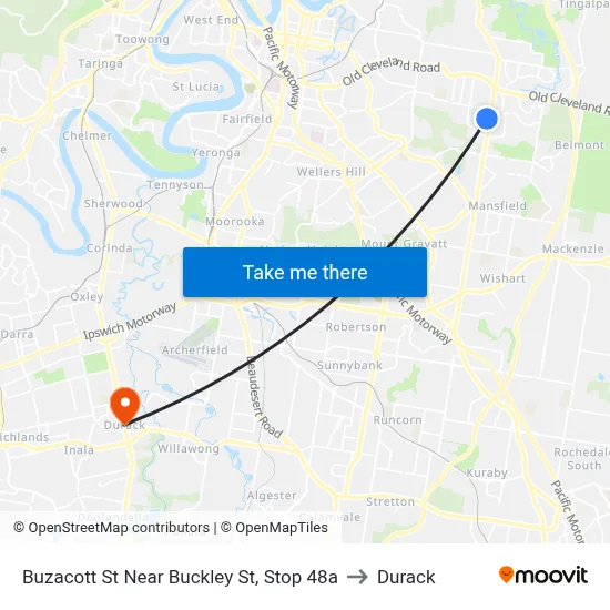 Buzacott St Near Buckley St, Stop 48a to Durack map