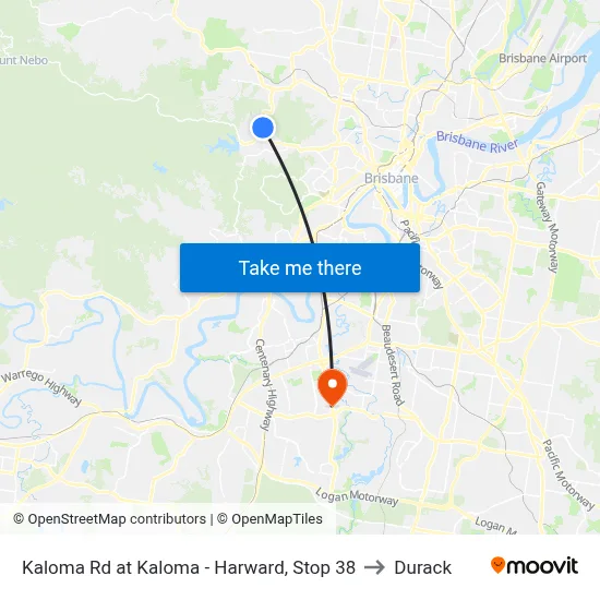 Kaloma Rd at Kaloma - Harward, Stop 38 to Durack map