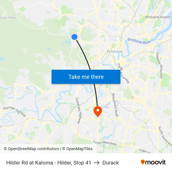 Hilder Rd at Kaloma - Hilder, Stop 41 to Durack map