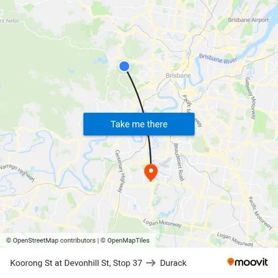 Koorong St at Devonhill St, Stop 37 to Durack map
