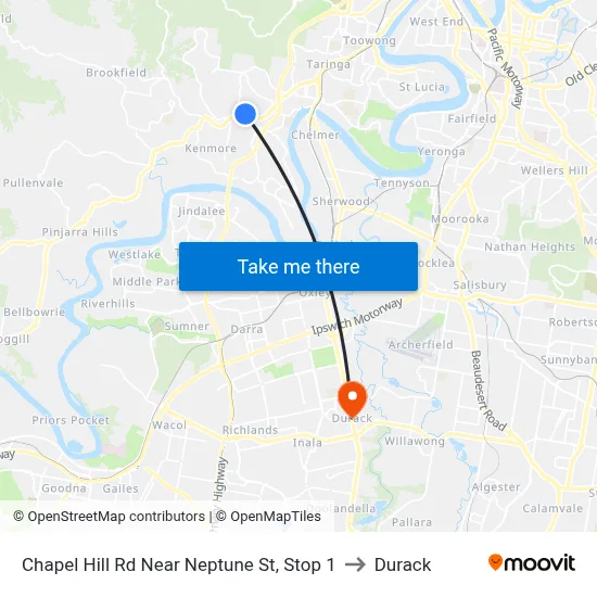 Chapel Hill Rd Near Neptune St, Stop 1 to Durack map
