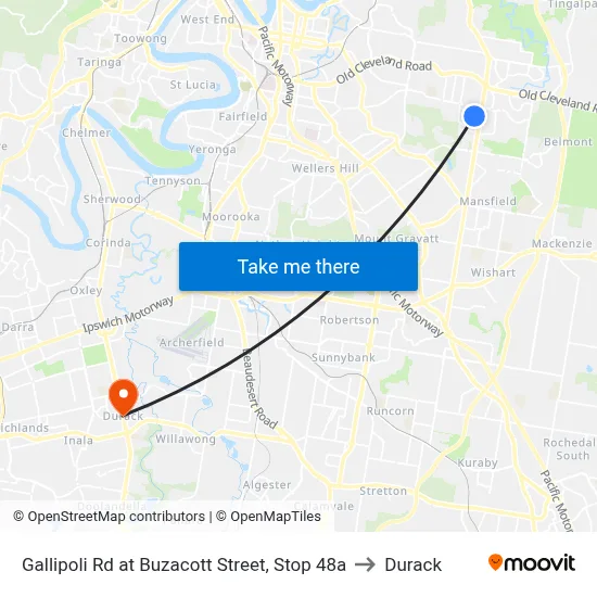 Gallipoli Rd at Buzacott Street, Stop 48a to Durack map