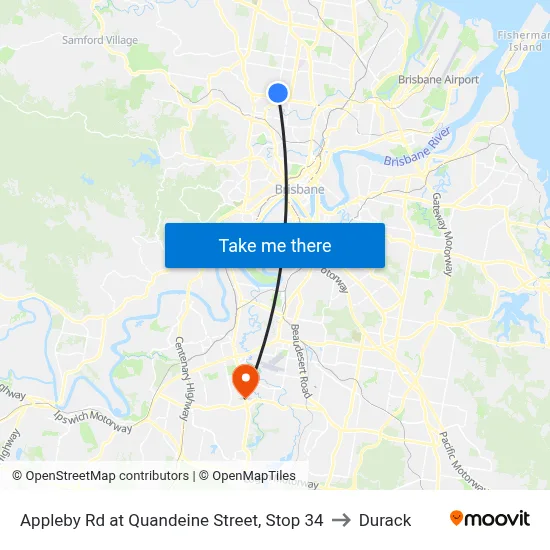 Appleby Rd at Quandeine Street, Stop 34 to Durack map