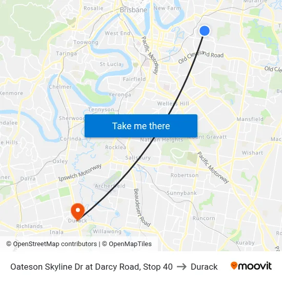 Oateson Skyline Dr at Darcy Road, Stop 40 to Durack map
