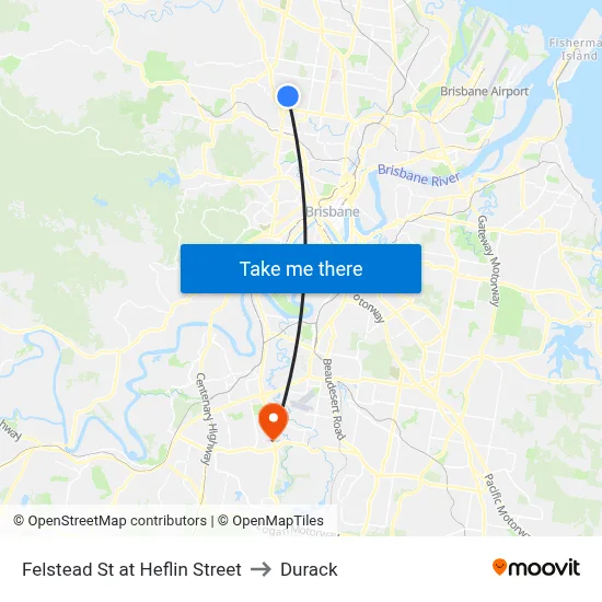 Felstead St at Heflin Street to Durack map
