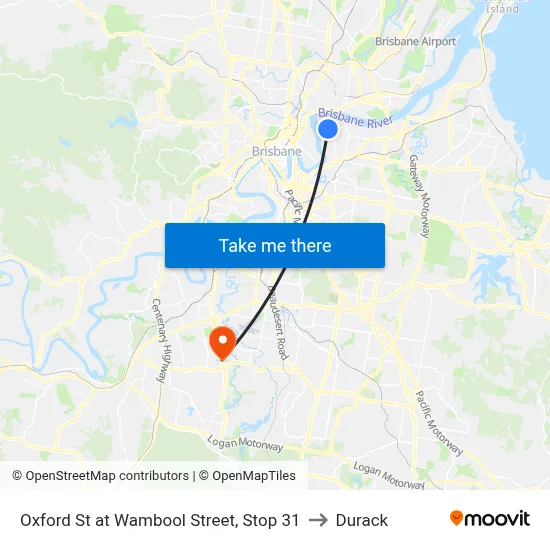 Oxford St at Wambool Street, Stop 31 to Durack map