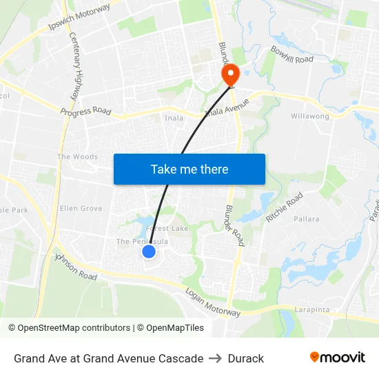 Grand Ave at Grand Avenue Cascade to Durack map