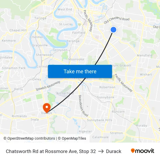 Chatsworth Rd at Rossmore Ave, Stop 32 to Durack map