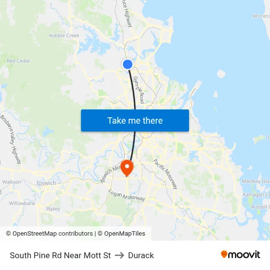 South Pine Rd Near Mott St to Durack map