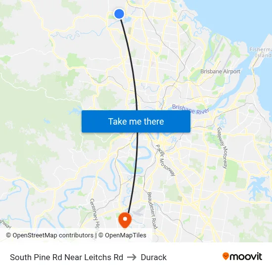 South Pine Rd Near Leitchs Rd to Durack map
