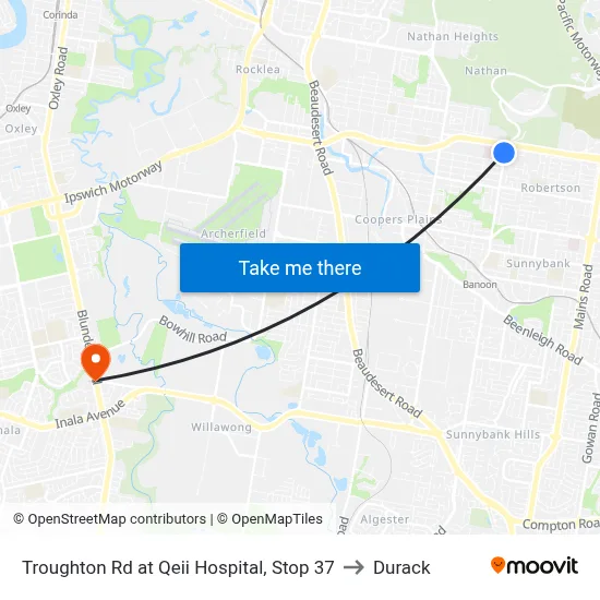 Troughton Rd at Qeii Hospital, Stop 37 to Durack map