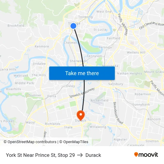 York St Near Prince St, Stop 29 to Durack map