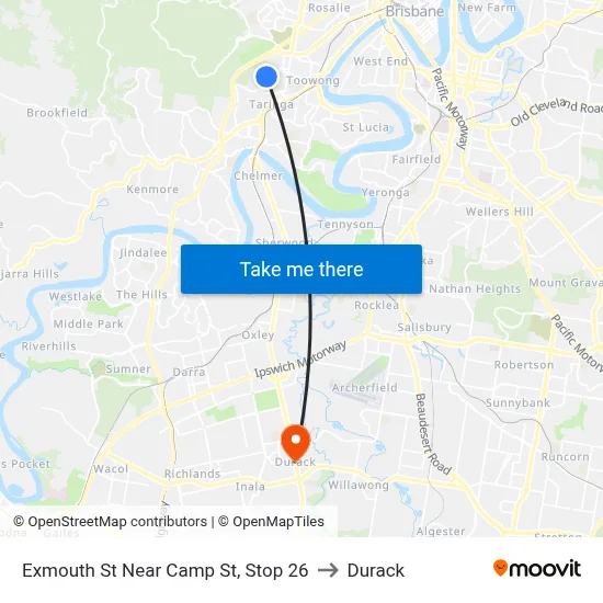 Exmouth St Near Camp St, Stop 26 to Durack map