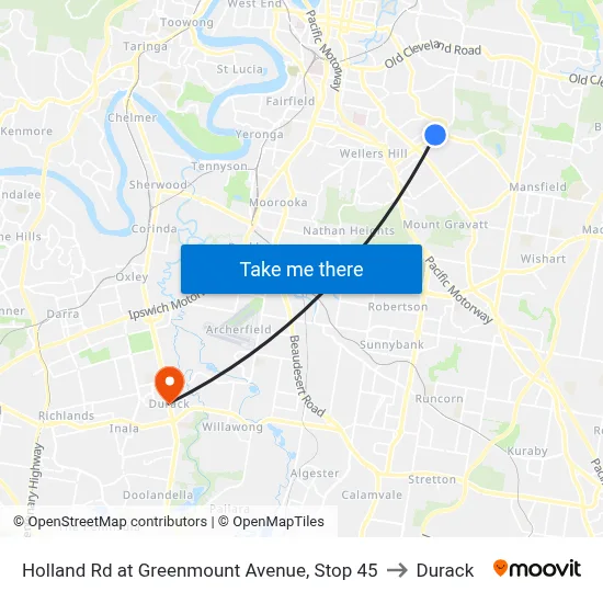 Holland Rd at Greenmount Avenue, Stop 45 to Durack map