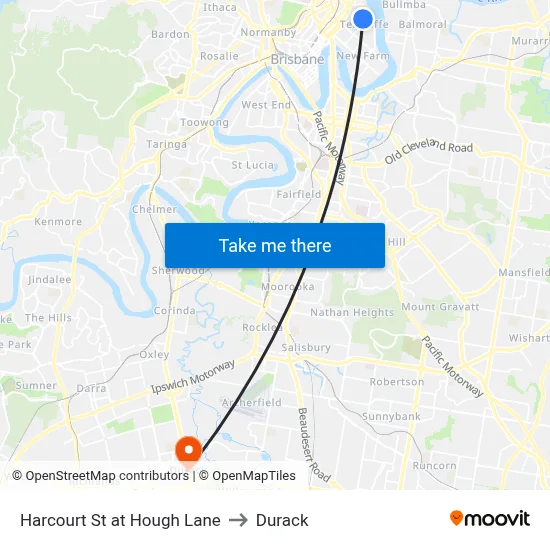 Harcourt St at Hough Lane to Durack map