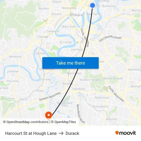 Harcourt St at Hough Lane to Durack map