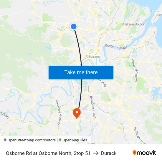 Osborne Rd at Osborne North, Stop 51 to Durack map