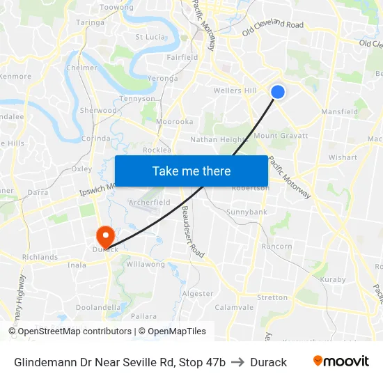 Glindemann Dr Near Seville Rd, Stop 47b to Durack map