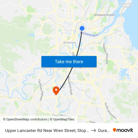 Upper Lancaster Rd Near Wren Street, Stop 25 to Durack map