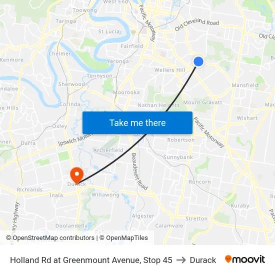 Holland Rd at Greenmount Avenue, Stop 45 to Durack map