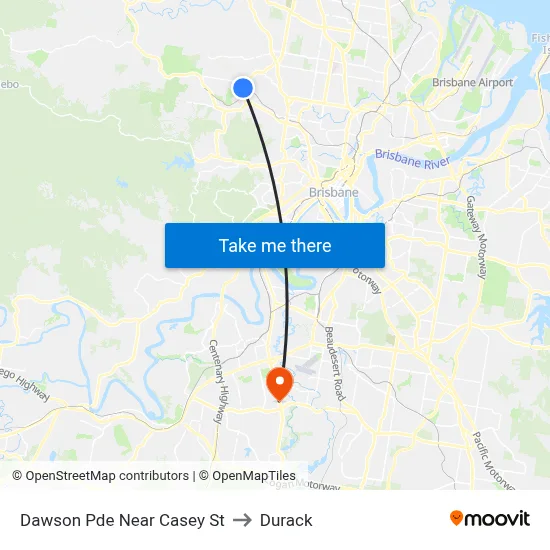 Dawson Pde Near Casey St to Durack map